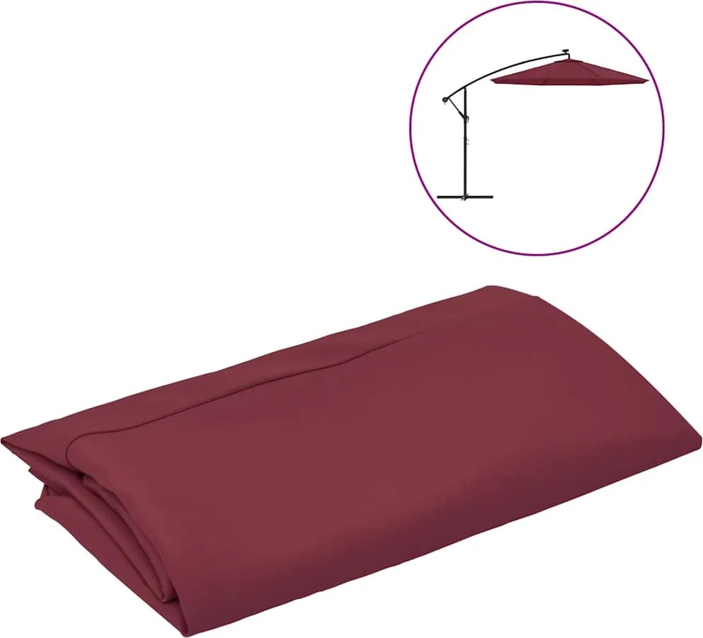 vidaXL Pânză de schimb umbrelă de soare consolă, roșu bordo, 300 cm