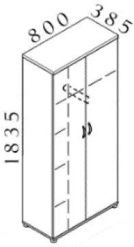 Dulap Visio 80 x 38,5 x 183,5 cm, alb