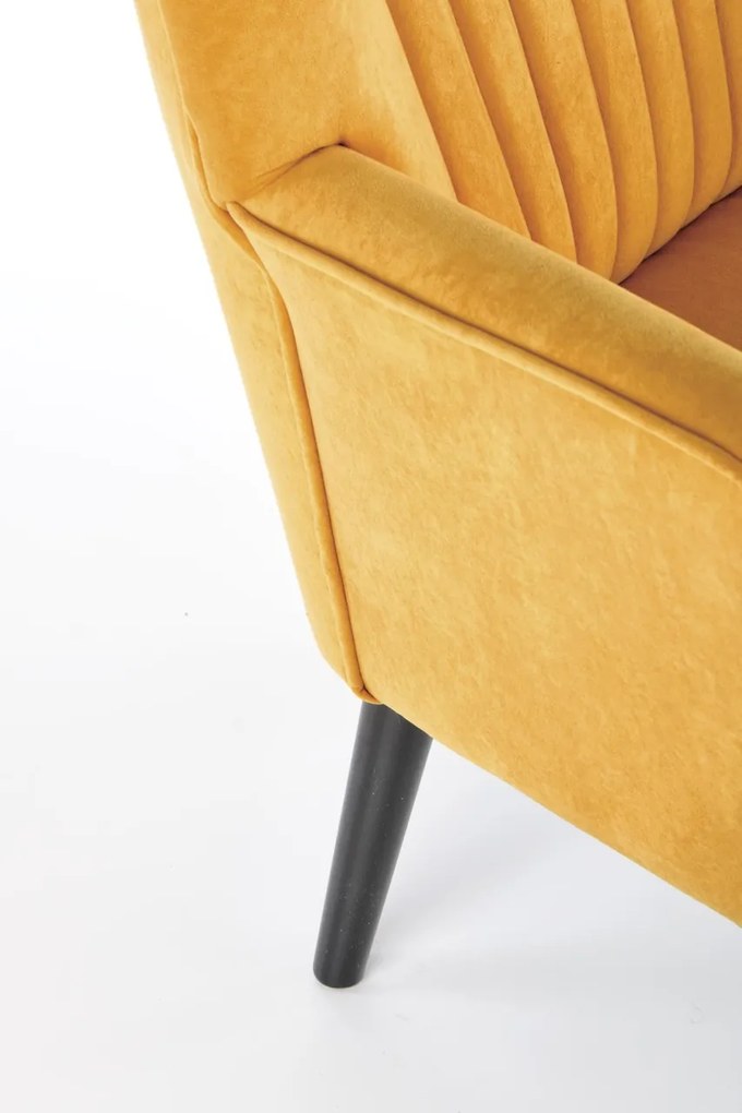 Fotoliu Delgado velvet mustariu – H100 cm
