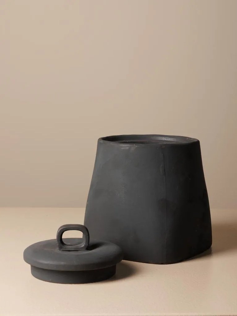 Borcan din lut, lucrat manual, H15cm, Aztec
