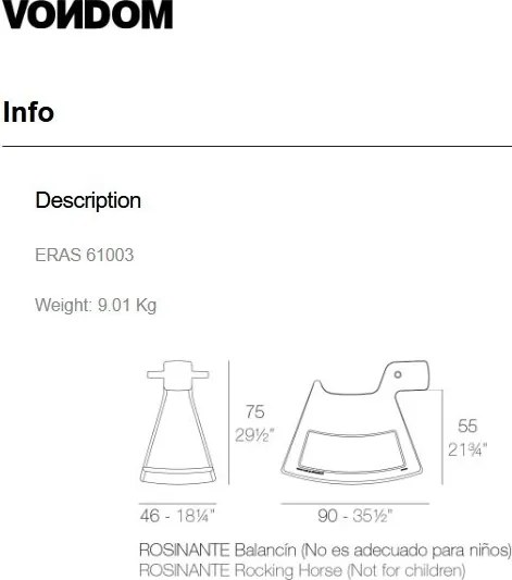 Scaun balansoar copii design modern, exterior, interior ROSINANTE KIDS 55cm