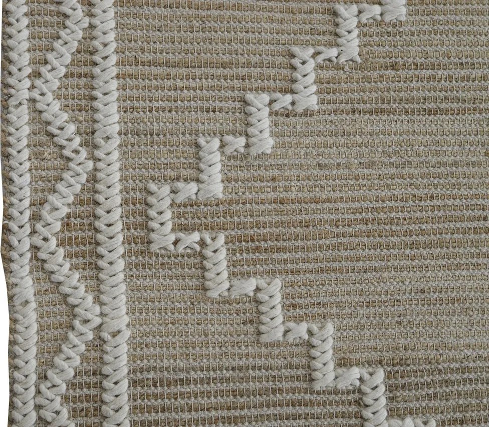 Covor natural din iută și lână țesut manual, antiderapant, 140 x 200 cm, „Attigny”