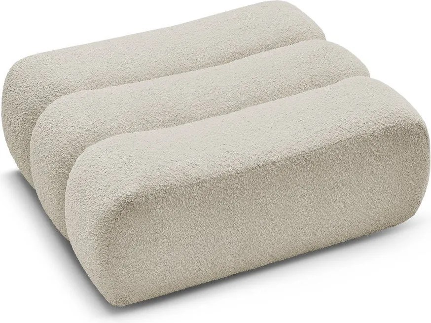 Taburet bej cu tapițerie din țesătură bouclé Azra – Bobochic Paris