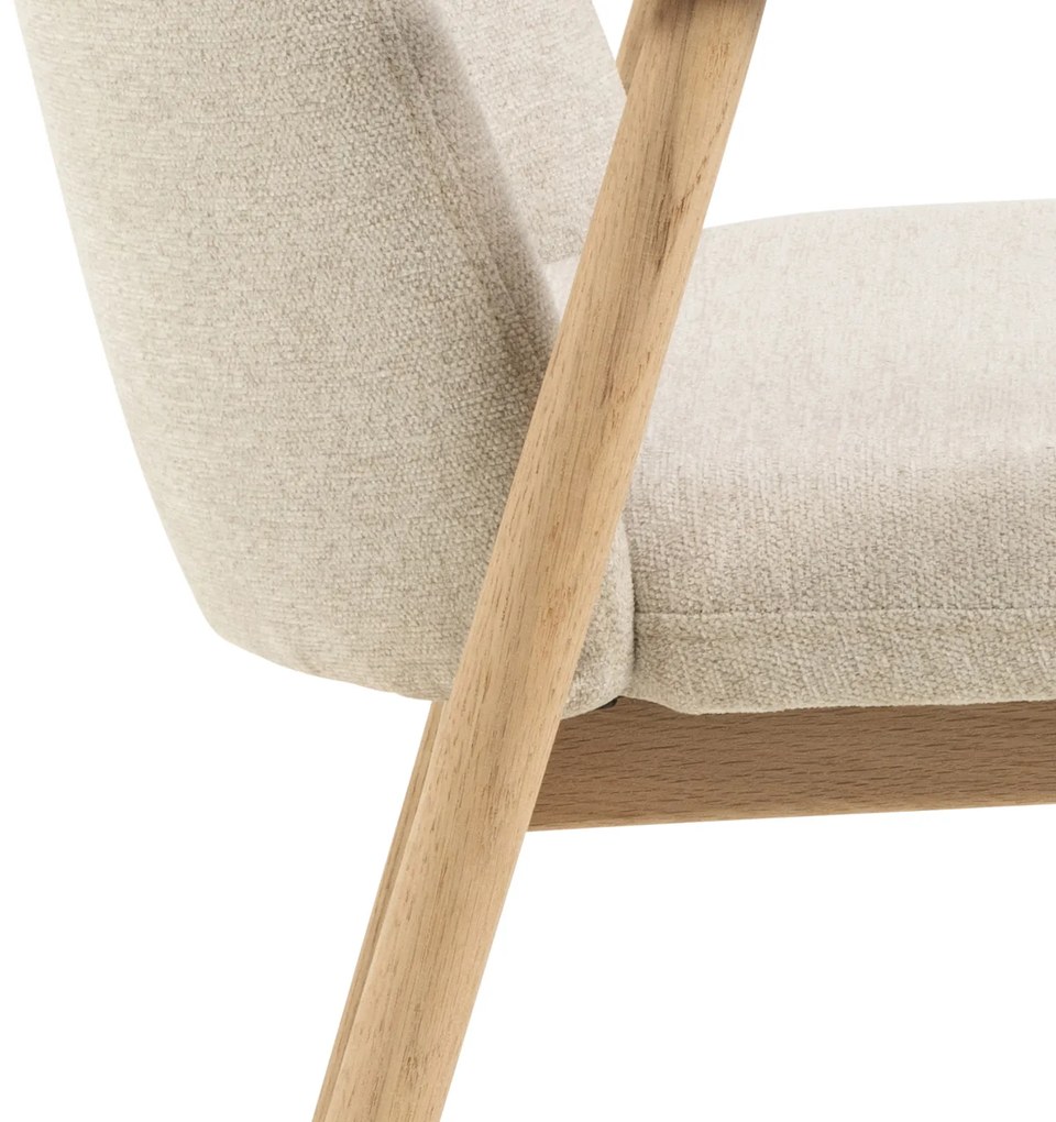 MAZZONI EXPORT RODERIC Bej (material Apia 453)/cadru stejar albit uleiat - SCAUN DE LEMN CHENILLE PENTRU SUFRAGERIE LIVING BUCĂTĂRIE RETRO