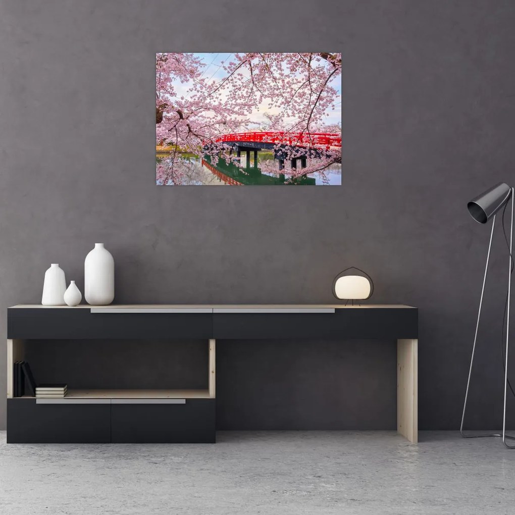Tablou pe sticlă - Hirosaki, Japonia (70x50 cm)