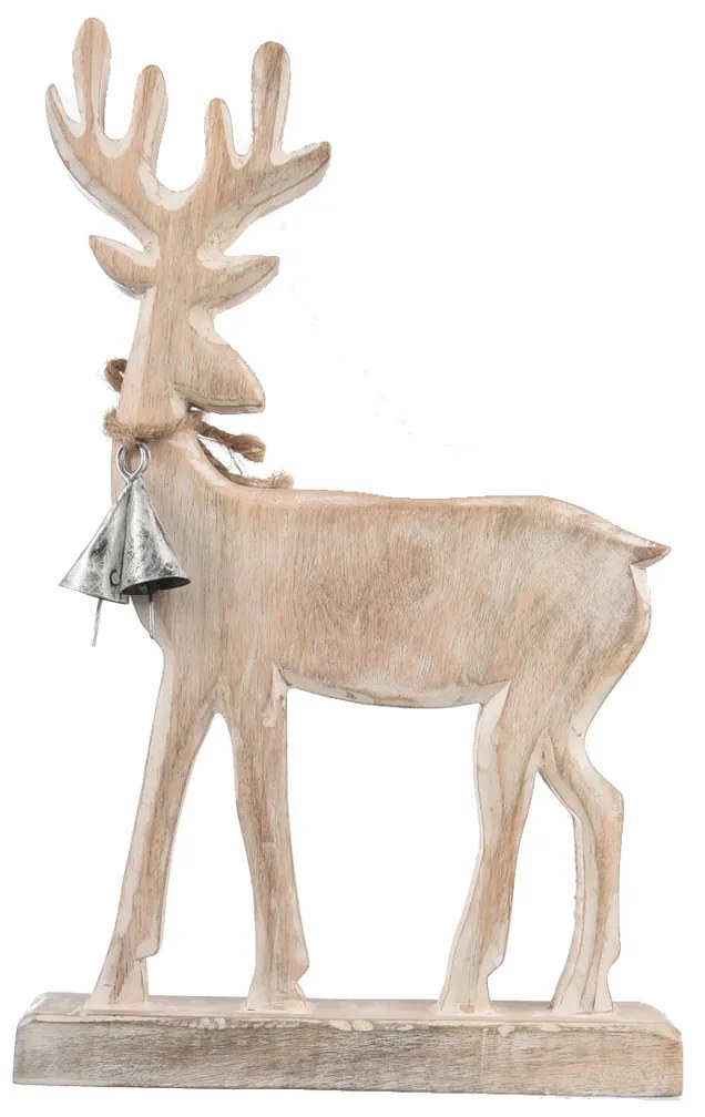 4Home Nordic Reindeer decor din lemn de mango, 33cm