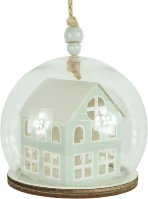 Decoratiune de Craciun TINNY HOUSE 8 cm, verde deschis