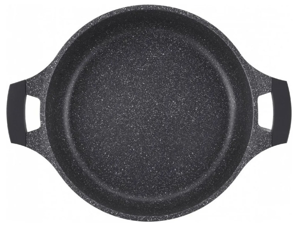 RESIGILAT - Cratiță marmorată cu capac 3L, 26 cm – Royalty Line RL-BR26CM, antiaderentă, ușor de curățat