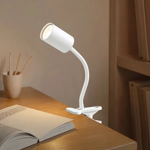 Immax 08294L - Lampă flexibilă cu clemă PUNTO 1xGU10/9W/230V albă