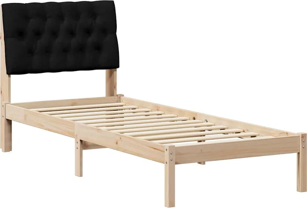 vidaXL Cadru de pat cu tăblie tapițată cu headboard Maro 80 x 200 cm
