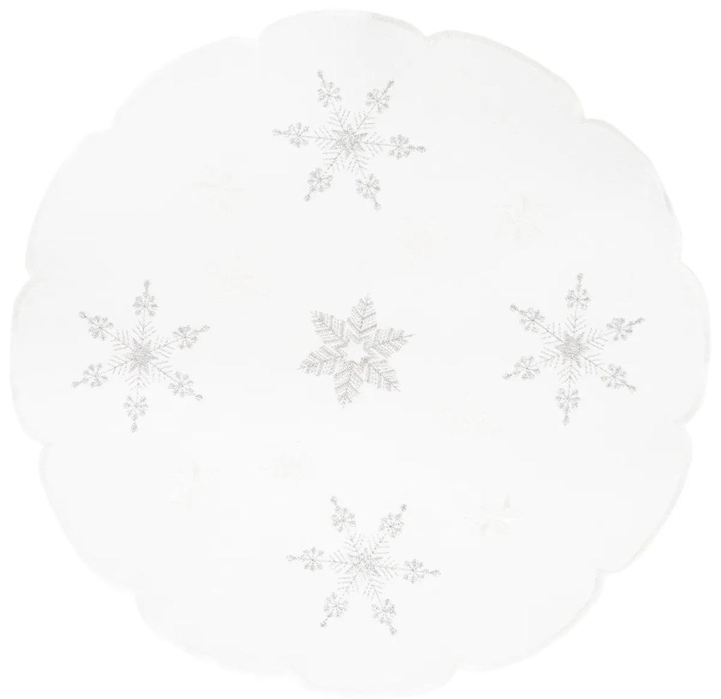 Față de masă de Crăciun Steluțe, albă, diam. 35 cm