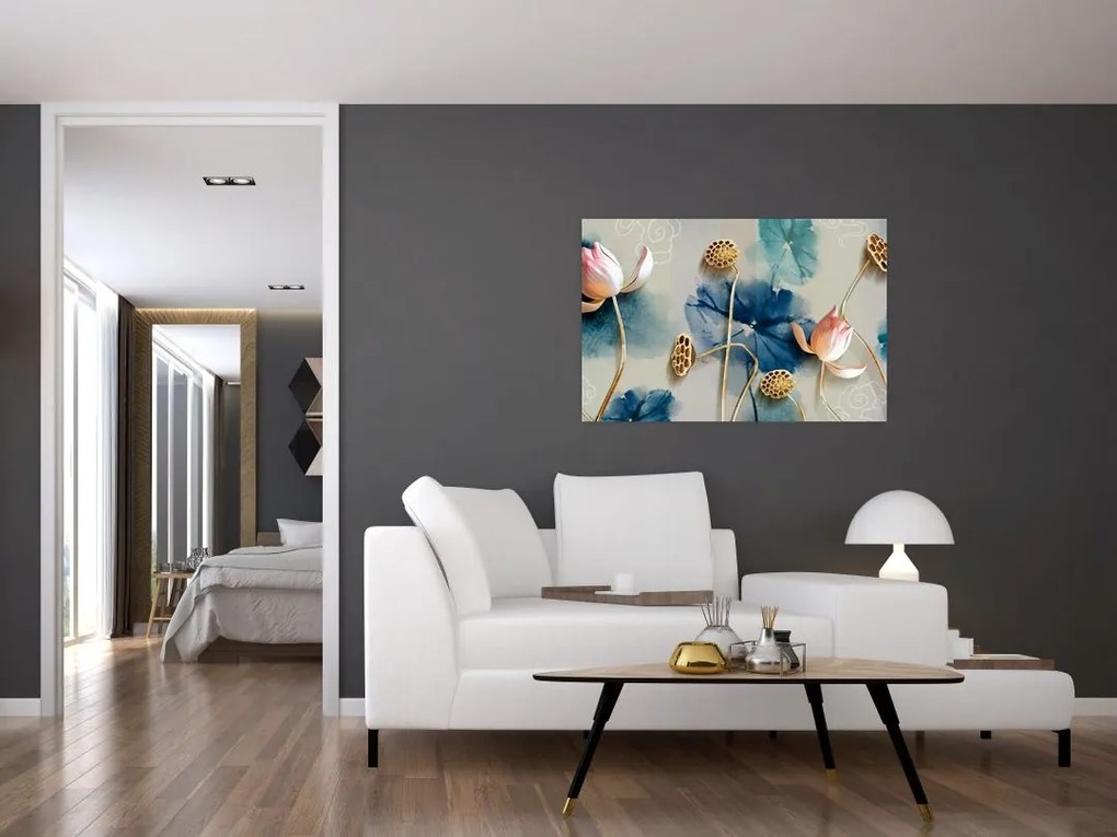 Tablou cu flori (90x60 cm)
