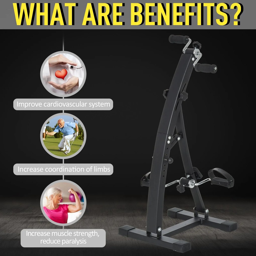 Bicicleta de Fitness din Otel cu Ecran LED Inaltime si Rezistenta Reglabile 41x50x96cm Neagra HOMCOM | Aosom RO