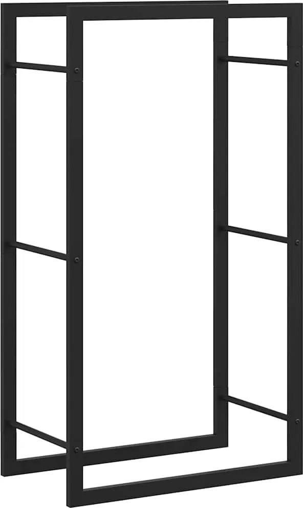 vidaXL Suport pentru lemne de foc, negru mat, 50x28x94 cm oțel