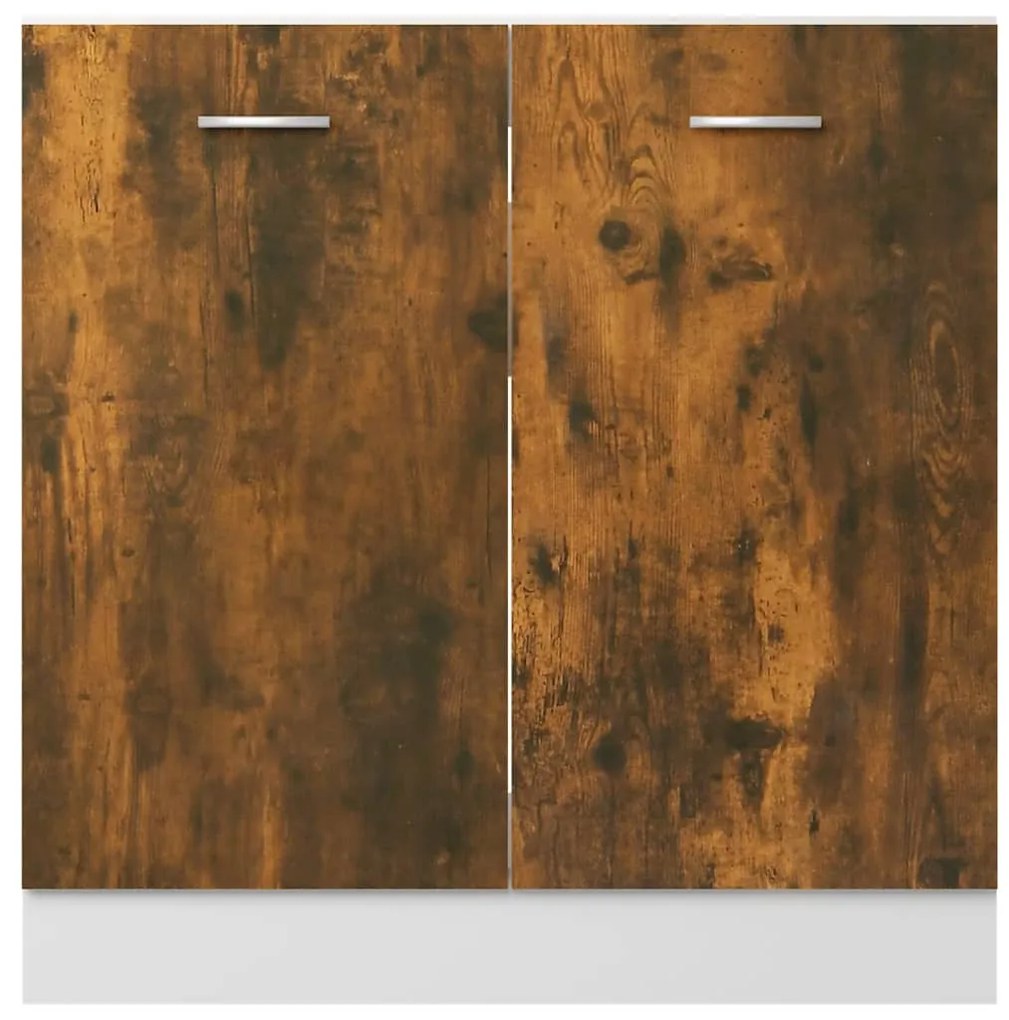 Dulap inferior de chiuveta, stejar fumuriu, 80x46x81,5 cm, lemn Stejar afumat, 1