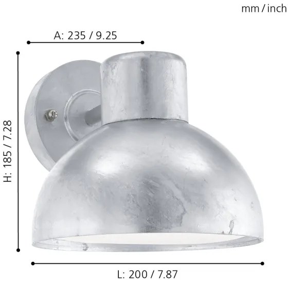 Eglo 96206 - Aplică de perete pentru exterior ENTRIMO 1xE27/60W IP44