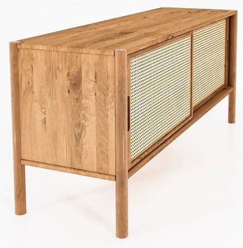 Masă TV din lemn de stejar 142x64 cm Pola - The Beds