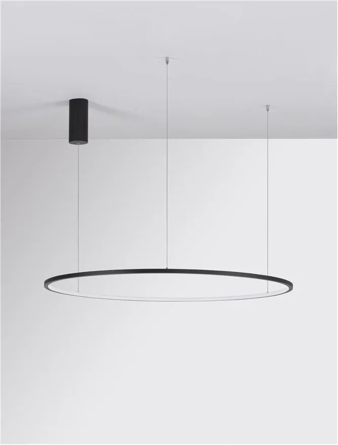Lustra LED suspendata design modern circular TARQUIN D-100cm negru