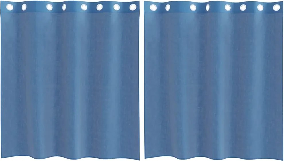 vidaXL Perdele Voile cu Oelii 2 buc Albastru Regal