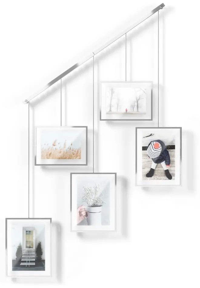 Rame argintii de suspendat 5 buc. din metal 66x69 cm Exhibit – Umbra