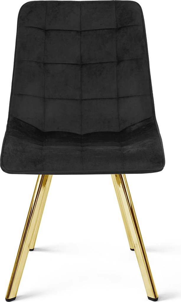 Scaun de masa CIEZA VELVET cu picioare aurii, negru