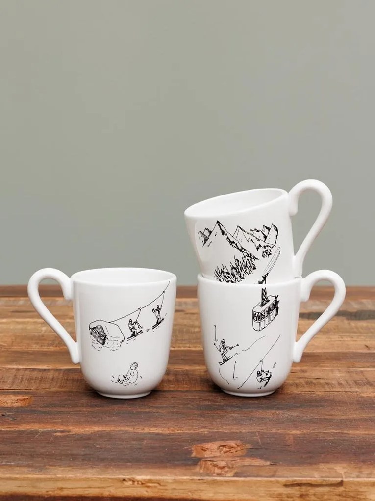 Set 3 cani din ceramica, Trip