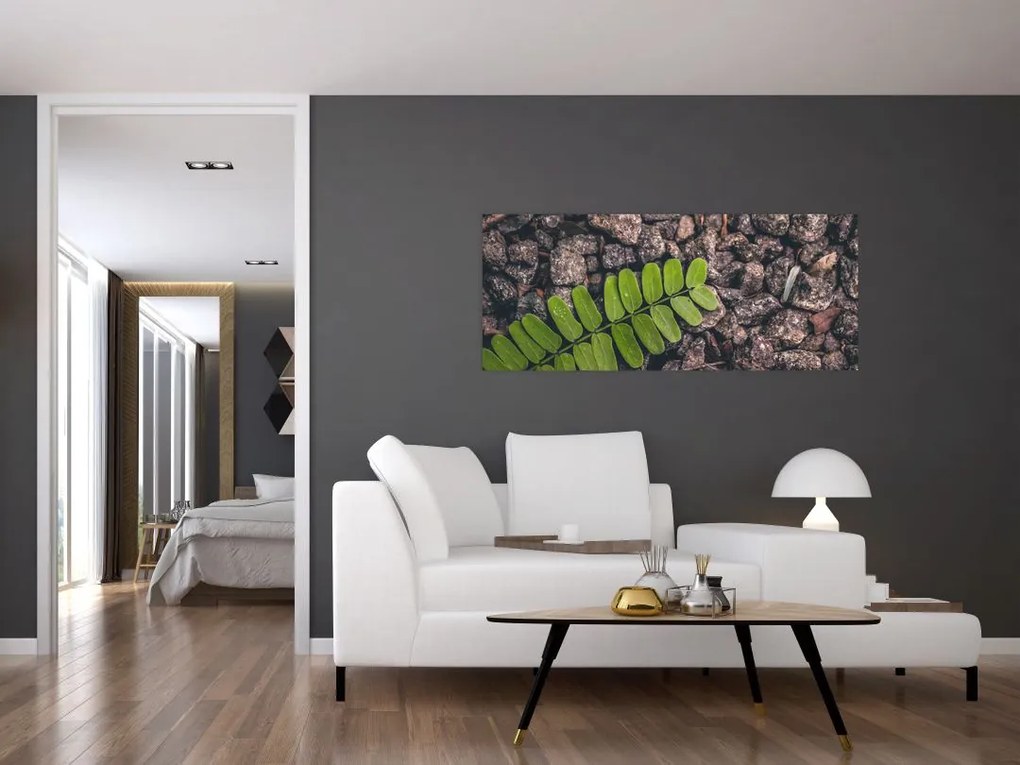 Tablou cu planta verde (120x50 cm)