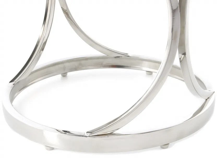 Masuta de cafea rotunda din sticla Weyda 40x40x42 cm negru/argintiu