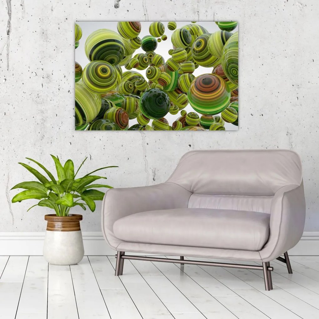 Tablou cu bile în dungi (90x60 cm)