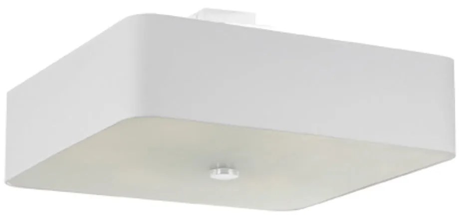 Plafonieră albă cu abajur din sticlă/cu abajur textil 55x55 cm Kortez – Nice Lamps