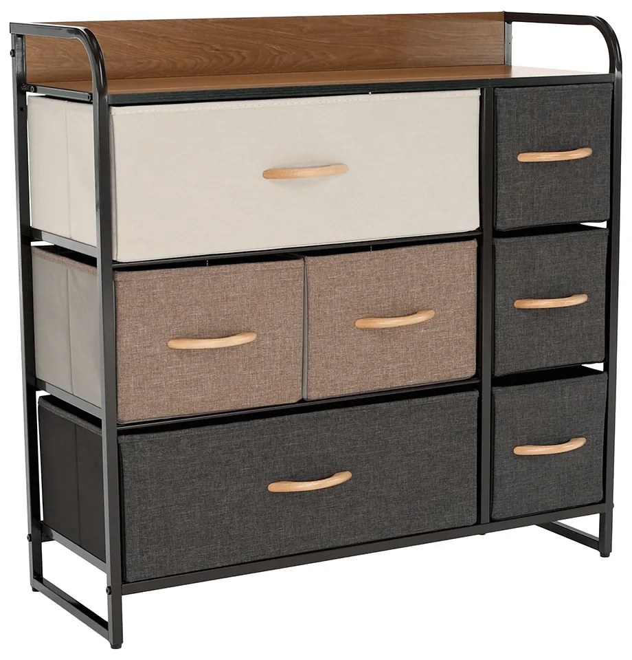 Comodă cu sertare din material textil HAZEL TIP 3,maro, XL