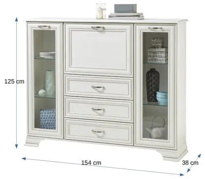 Venice Comoda cu 3 usi si 3 sertare Dining 154 Cm