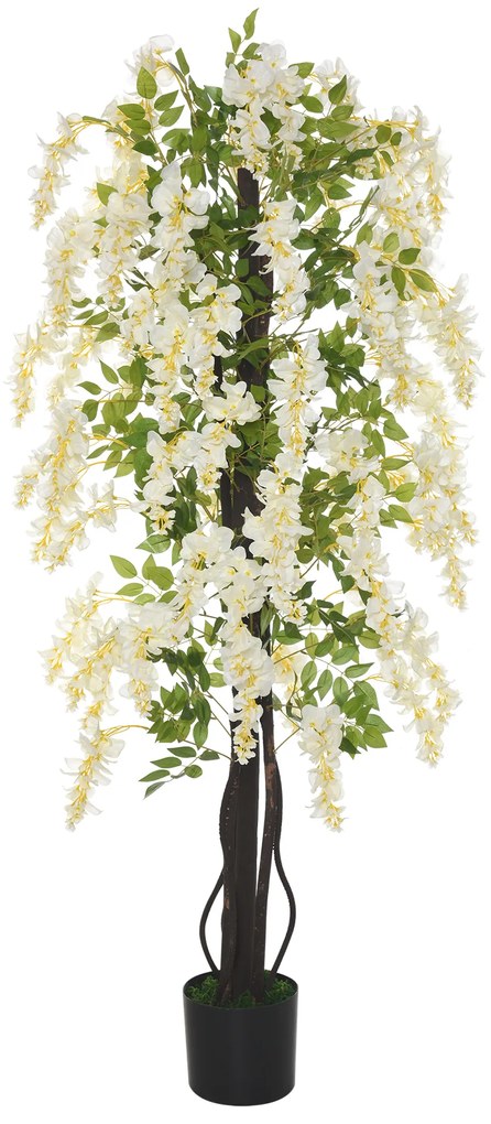 Outsunny Plante Artificiale Fără Întreținere, Perfect pentru Decorarea Casei, 165 cm, Alb | Aosom Romania