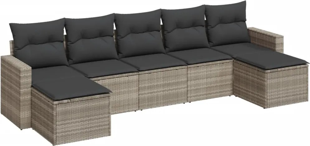 vidaXL Set canapele de grădină cu perne, 7piese gri deschis poliratan