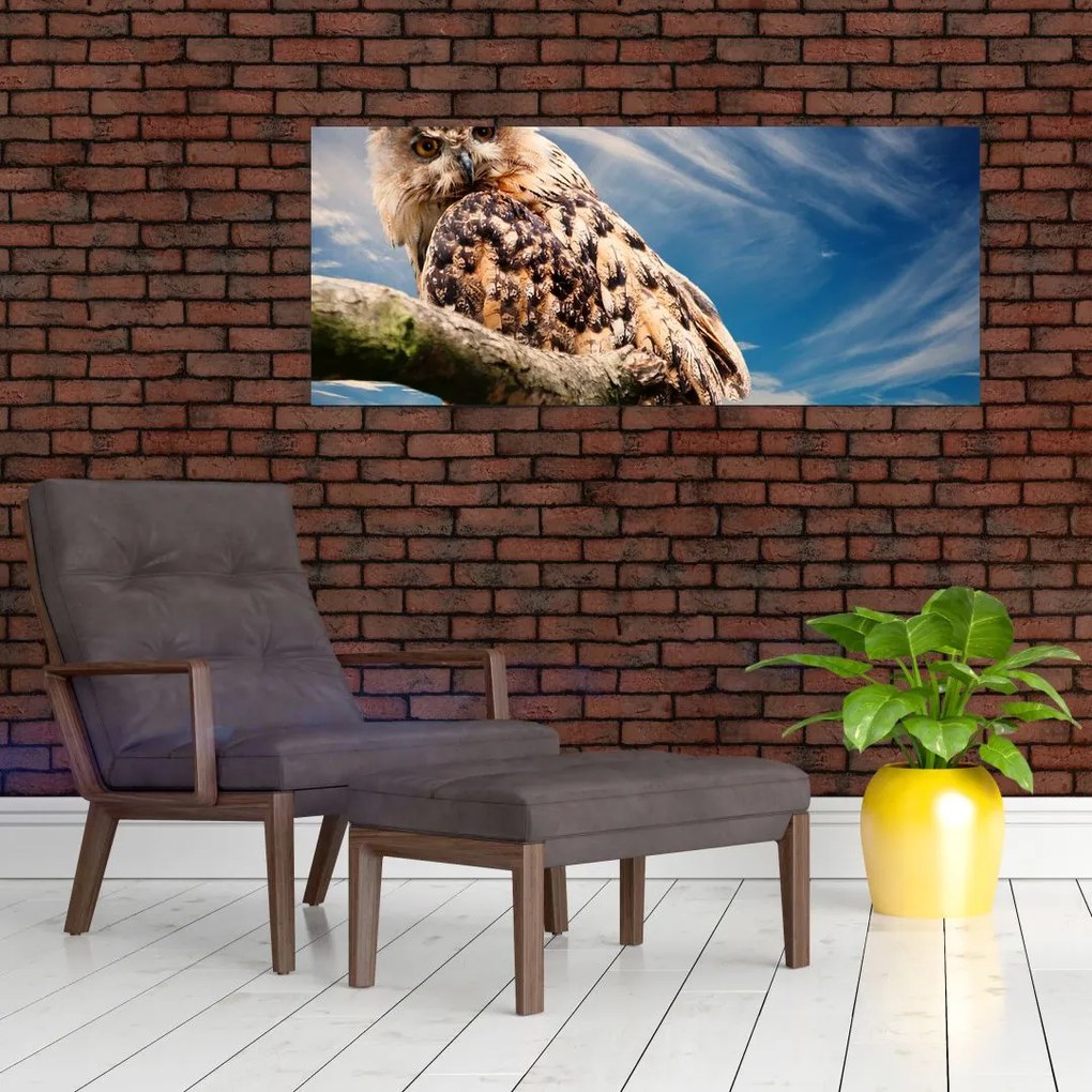 Tablou cu bufnița (120x50 cm)