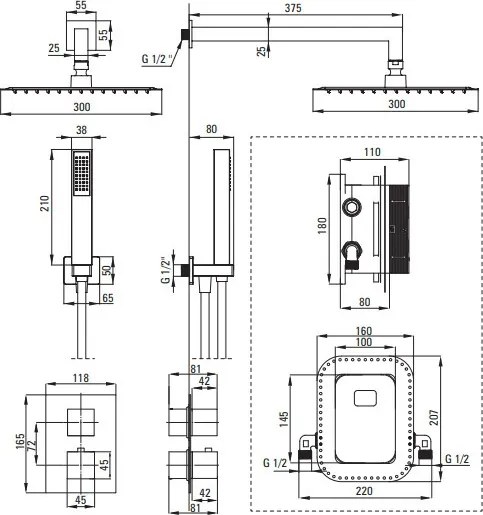 BOX sistem de dus incastrat BXYZNEAT