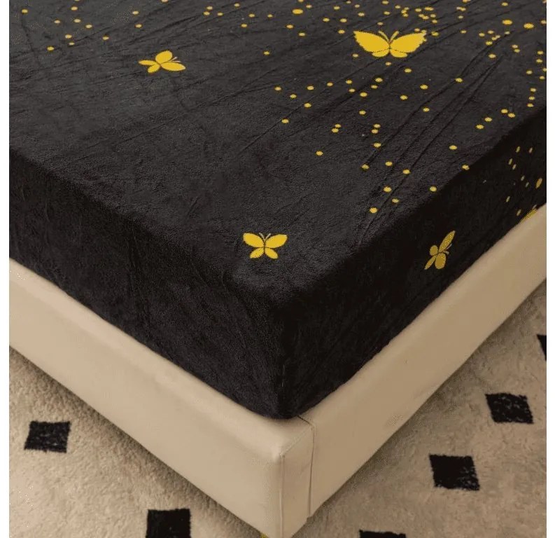 Cearsaf Cocolino microplus cu elastic VISATA 180x200 cm negru