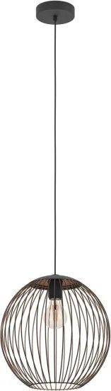 Eglo 901868 - Lustră suspendată pe cablu ALMANZORA 1xE27/60W/230V neagră