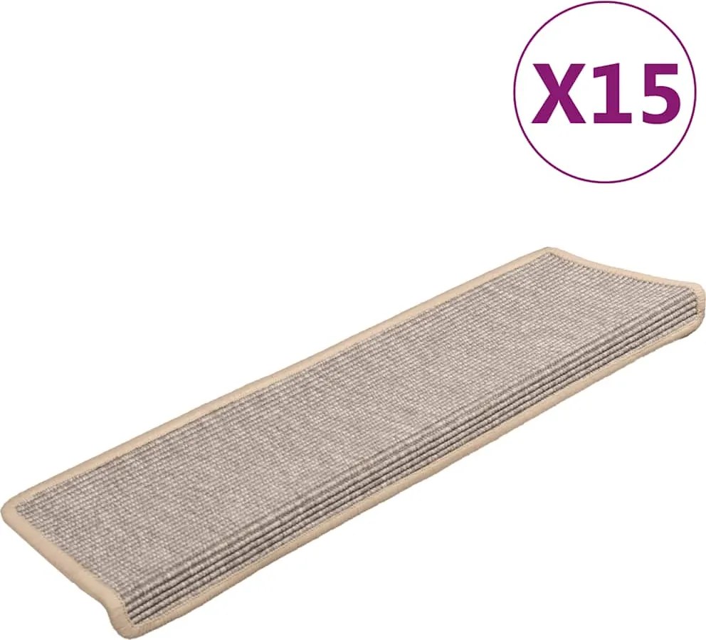 vidaXL Covorașe pentru scări, 15 buc., 65x21x4 cm, margini dreptunghiulare argintii