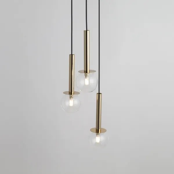 Lustră pe cablu DAISY 3xG9/12W/230V d. 27 cm auriu/negru/transparent