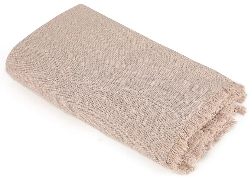 Cuvertură maro din bumbac reciclat 170x205 cm Merlin – Mijolnir