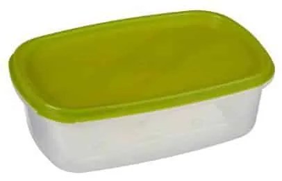 Cutie alimentară de 750 ml, Dreptunghiular, Capac verde