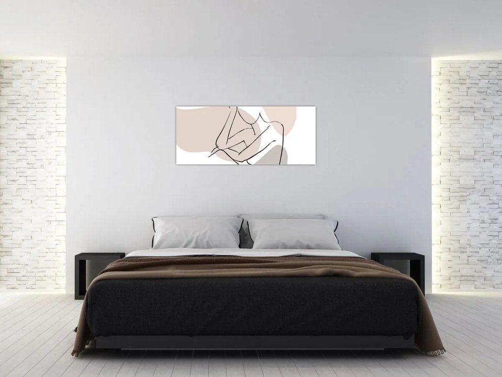 Tablou - Femeie corp linie de artă N⁰1 (120x50 cm)