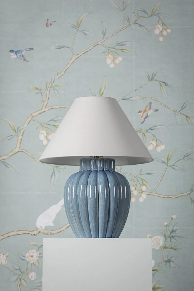 Veioza LUX, Ceramica Albastra, Tesatura In, CLARENDON
