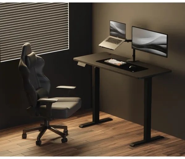 Birou cu înălțime reglabilă LEVANO 140x60 cm negru