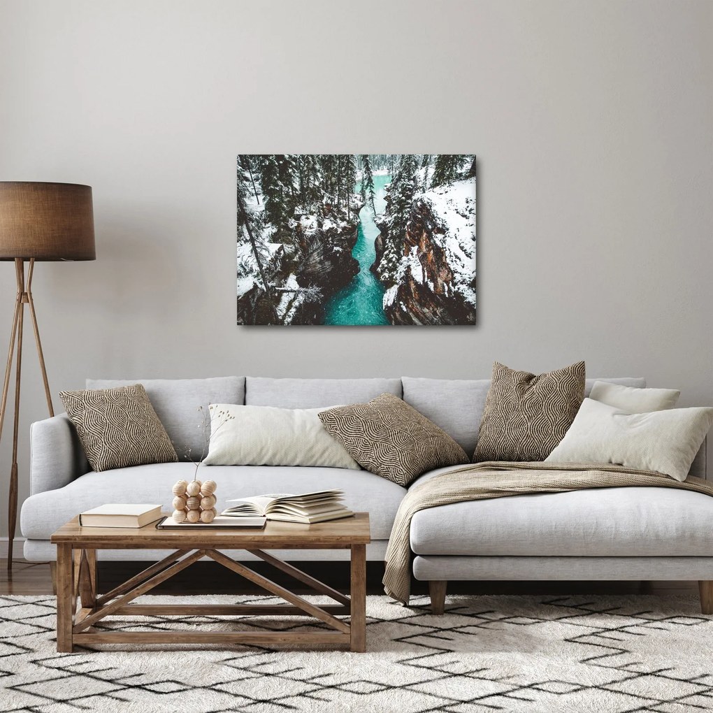 Tablou - râul de munte iarna (70x50 cm)