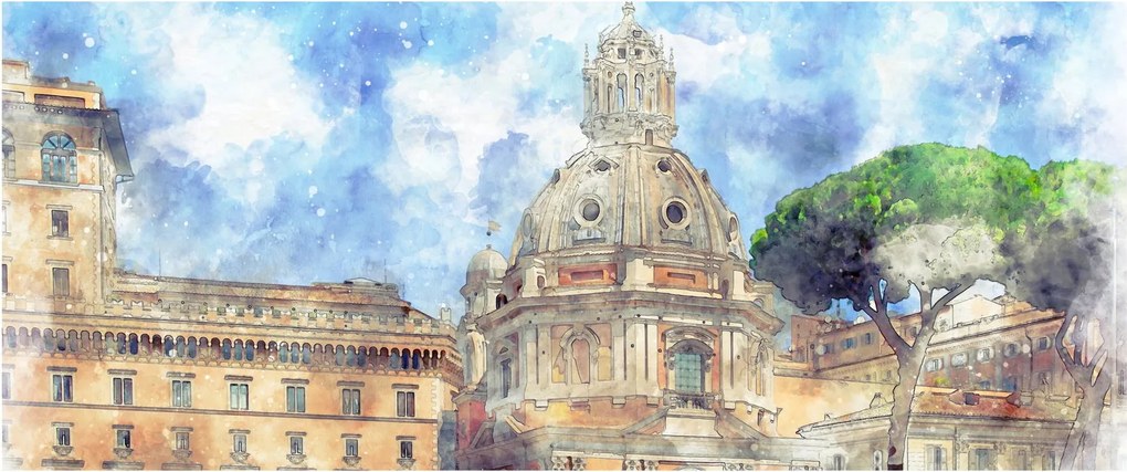 Tablou - Biserica Santa Maria di Loreto, Roma, Italia (120x50 cm)