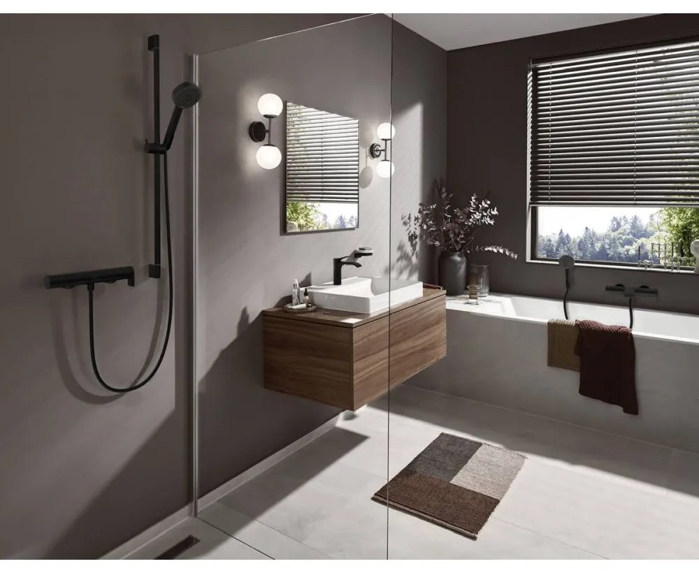 Baterie cada sau dus monocomanda, culoare negru mat Hansgrohe Vivenis 75420670 Negru mat