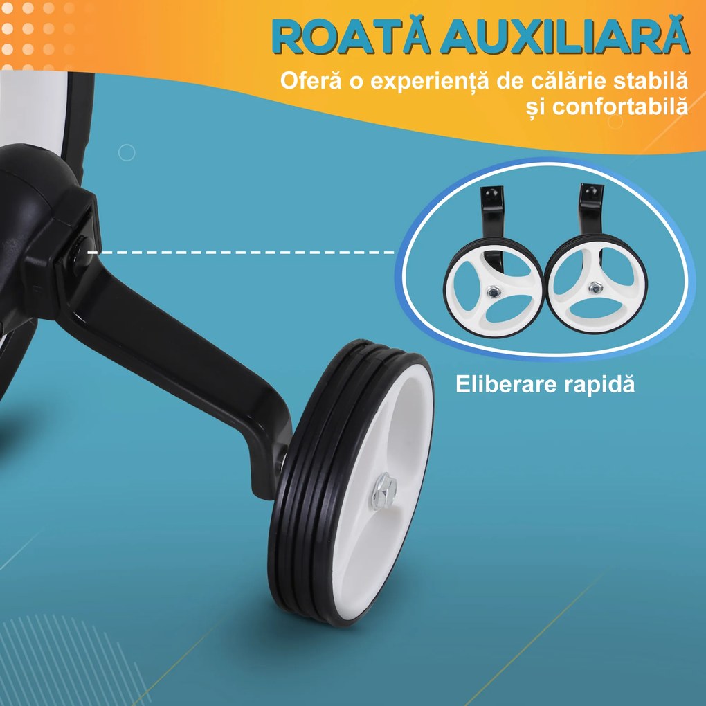 HOMCOM Bicicletă Fără Pedale Copii 2-5 Ani cu Șa Reglabilă, Roți și Pedale Negru | Aosom Romania