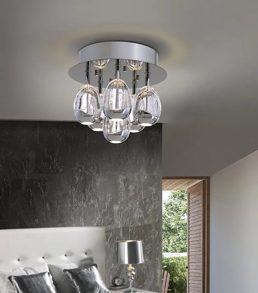 Lustra LED aplicata design modern Rocio crom